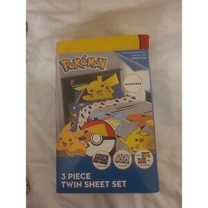 Pokemon Microfiber kids twin sheet Set. 1 Fitted 1 Flat 1 Pillowcase